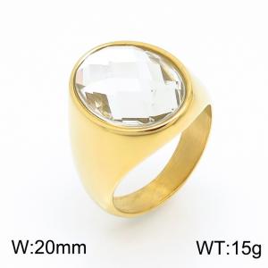 Stainless Steel Stone&Crystal Ring - KR102959-LK
