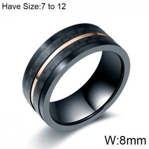 Stainless Steel Black-plating Ring - KR102970-WGAS
