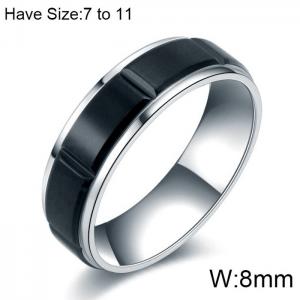 Stainless Steel Black-plating Ring - KR102979-WGAS