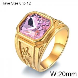 Stainless Steel Stone&Crystal Ring - KR102983-WGAS