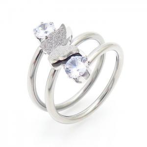 Stainless Steel Stone&Crystal Ring - KR103180-IL