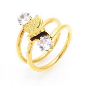 Stainless Steel Stone&Crystal Ring - KR103181-IL