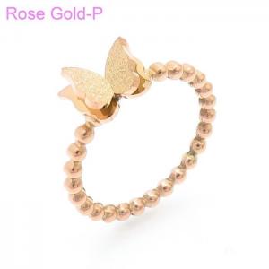 Stainless Steel Rose Gold-plating Ring - KR103189-IL