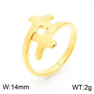 Stainless Steel Gold-plating Ring - KR103213-LK