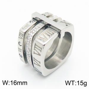 Stainless Steel Stone&Crystal Ring - KR103541-GC