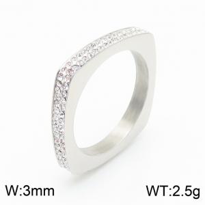 Stainless Steel Stone&Crystal Ring - KR103553-GC