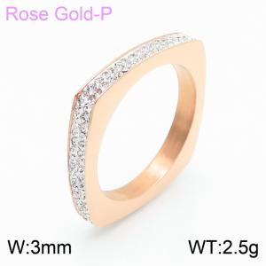 Stainless Steel Stone&Crystal Ring - KR103555-GC