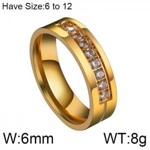 Stainless Steel Stone&Crystal Ring - KR103579-WGFL