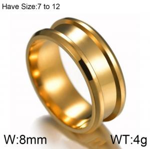 Stainless Steel Gold-plating Ring - KR103592-WGFL