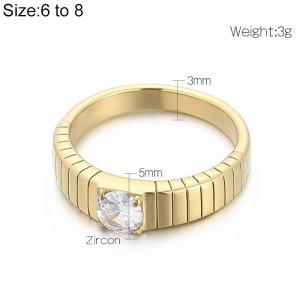 Stainless Steel Gold-plating Ring - KR103600-WGJT