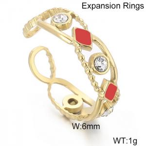 Stainless Steel Gold-plating Ring - KR103614-WGYC