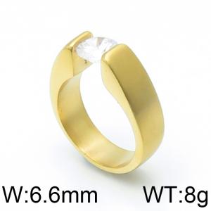 Stainless Steel Stone&Crystal Ring - KR103807-WM