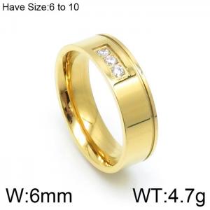 Stainless Steel Stone&Crystal Ring - KR103818-YX