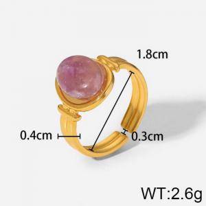 Stainless Steel Stone&Crystal Ring - KR103846-WGJD