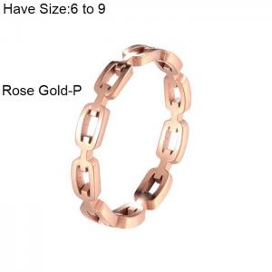 Stainless Steel Rose Gold-plating Ring - KR103916-WGQZ