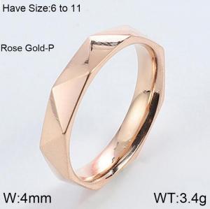 Stainless Steel Rose Gold-plating Ring - KR103928-WGQZ