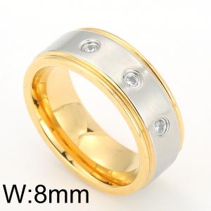 Stainless Steel Gold-Plating Ring - KR10394-K