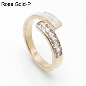 Stainless Steel Stone&Crystal Ring - KR103963-YH