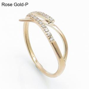 Stainless Steel Stone&Crystal Ring - KR103966-YH