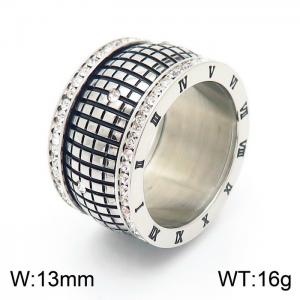 Stainless Steel Stone&Crystal Ring - KR104001-GC