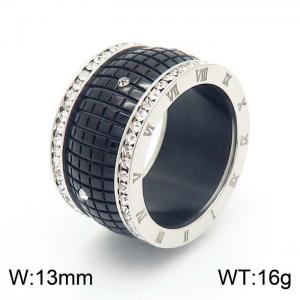 Stainless Steel Stone&Crystal Ring - KR104008-GC