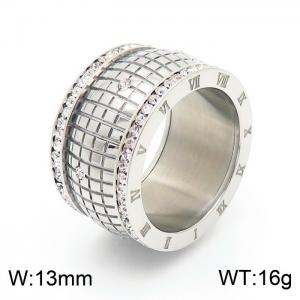 Stainless Steel Stone&Crystal Ring - KR104009-GC