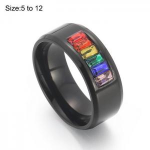 Stainless Steel Stone&Crystal Ring - KR104089-WGQF
