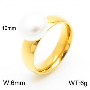 Stainless Steel Gold-plating Ring - KR104118-K