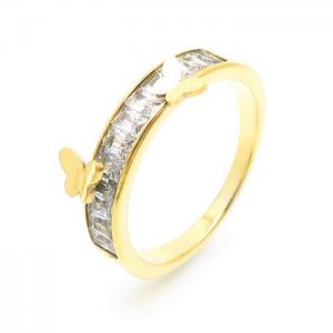 Stainless Steel Stone&Crystal Ring - KR104127-YH