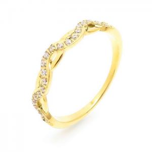 Stainless Steel Stone&Crystal Ring - KR104130-YH