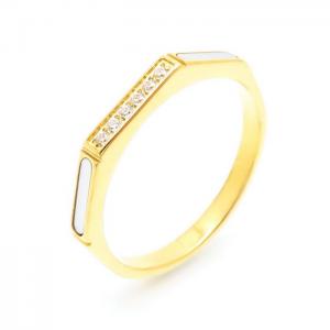 Stainless Steel Stone&Crystal Ring - KR104135-YH