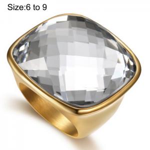 Stainless Steel Stone&Crystal Ring - KR104234-WGKL