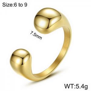 Fashion personality open ring, European and American geometric design, small number of women's stainless steel open ring - KR104399-WGTM