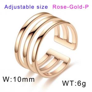 Stainless Steel Rose Gold-plating Ring - KR104528-WGDC
