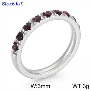 Stainless Steel Stone&Crystal Ring - KR104540-K