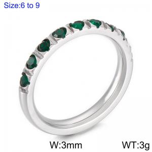 Stainless Steel Stone&Crystal Ring - KR104541-K
