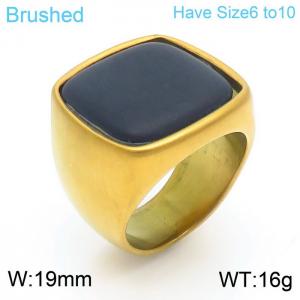 Stainless Steel Gold-plating Ring - KR104649-WGHT