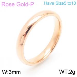 Stainless Steel Rose Gold-plating Ring - KR104656-WGQZ