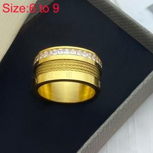 Stainless Steel Stone&Crystal Ring - KR104684-WGDY