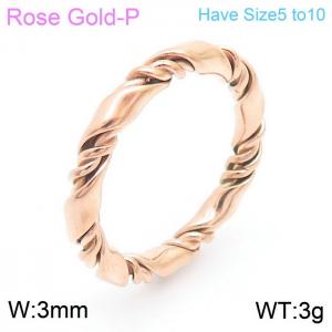 Stainless Steel Rose Gold-plating Ring - KR104726-KFC