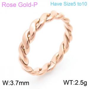 Stainless Steel Rose Gold-plating Ring - KR104729-KFC