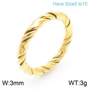 Stainless Steel Gold-plating Ring - KR104733-KFC