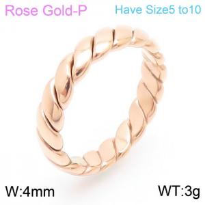 Stainless Steel Rose Gold-plating Ring - KR104741-KFC