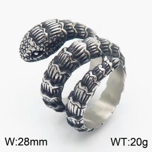 Stainless steel coiled snake ring for men - KR104866-KJX
