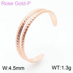 Stainless Steel Geometry Open Ring Women Fashion Simple Rose Gold Jewelry - KR105045-KFC
