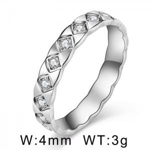 Stainless Steel Stone&Crystal Ring - KR105141-WGQF