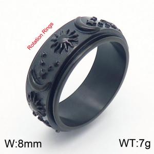 Stainless Steel Black-plating Ring - KR105144-K