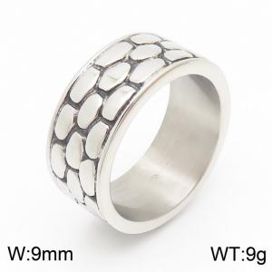 Simple stainless steel stone ring for men - KR105226-KJX