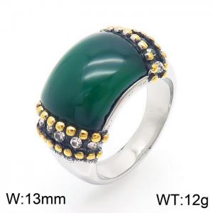 Vintage stainless steel opal ring for women - KR105809-GC
