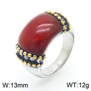 Vintage stainless steel opal ring for women - KR105811-GC
